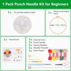 Enkor Punch Needle Kit Adults Beginner, Needle Punch Embroidery Kits Beginners - Image 2