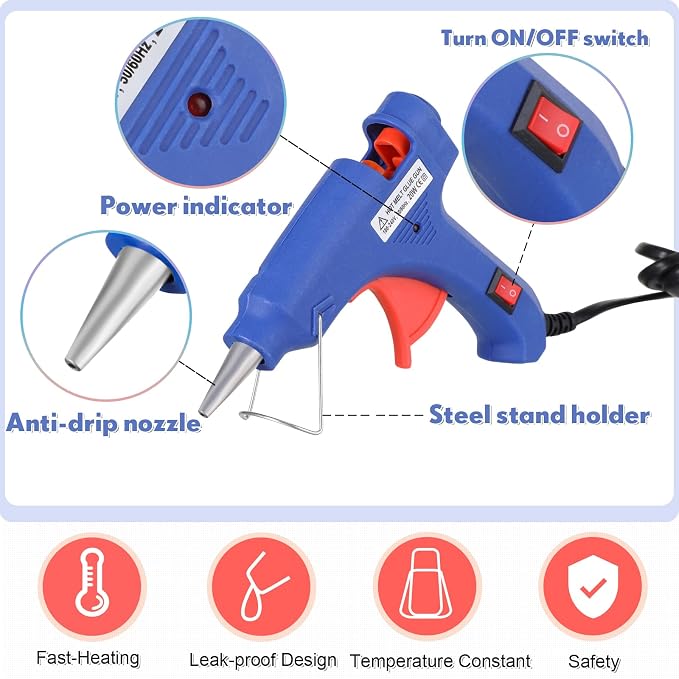 Nuenen 24 Pieces Glue Guns Bulk Mini Hot Melt Gun - Image 2