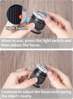JARLINK 30X Adjustable Focal 3 LED Jewelers Loupe Magnifier, Used - Image 5