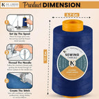 AK TRADING CO. 4-Pack Royal Blue All Purpose Sewing Thread Cones of High - Image 2