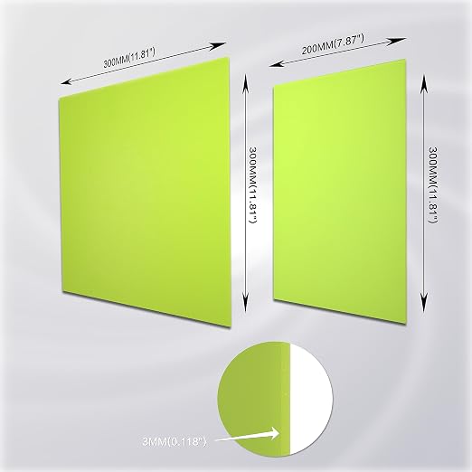 TOEPODO 2 Pack 1/8 Fluorescent Neon Cast Acrylic Sheets, Glow in Dark - Image 3