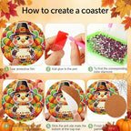 LWZAYS 8 Pcs Turkey Diamond Art Coasters Kit - Image 4