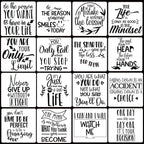 16 Pcs Inspirational Word Stencils, Quote & Phrase Sayings Templates, Craft by HZMM