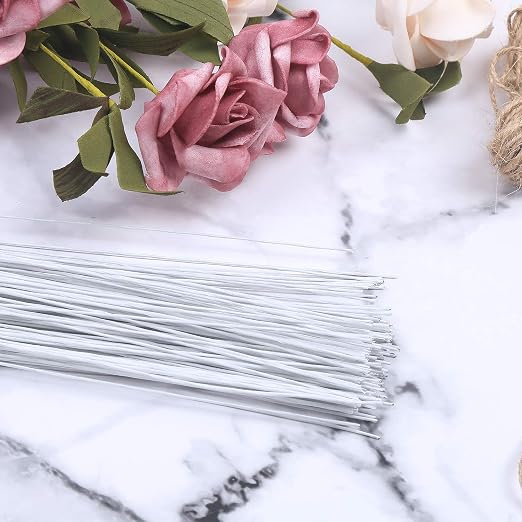 CCINEE 24 Gauge White Floral Wire Stem - Image 5