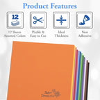 Eva Foam Sheets, 12 Assorted Colors, 2mm Thick, 6 x 9 Inch, Handicraft Foam - Image 3