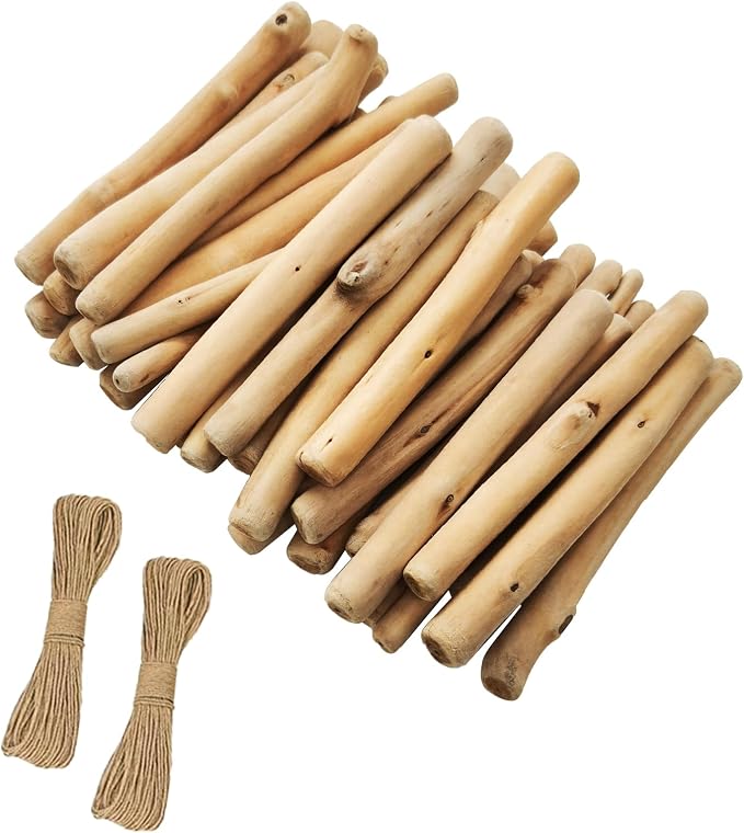 ZJCHBL 40PCS Driftwood for Crafts, 4.7 Inch Long 7mm-15mm in Diameter Driftwood by Unknown