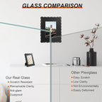 8x10 Picture Frame with Mat for 5x7, Wavy Edge Wooden Real Glass Photo Frame - Image 2