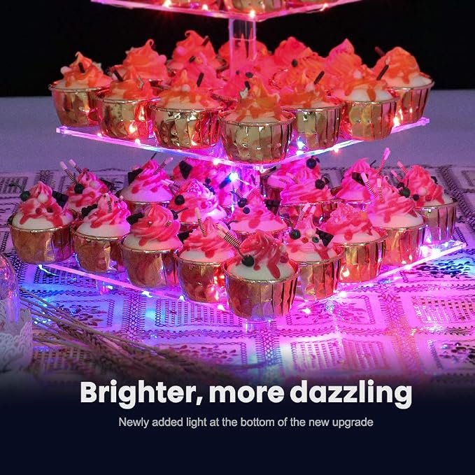 YestBuy Cupcake Stand – 5 Tier Premium Cupcake Holder – Acrylic Cupcake Tower - Image 7