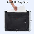 Nicpro Light Weight Art Portfolio Bag, 20x26 Black Art Canvas Portfolio Case - Image 3