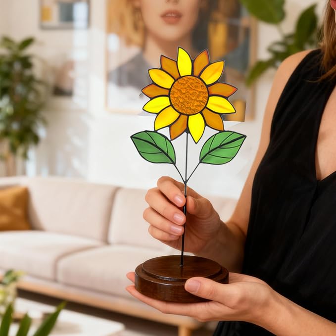 Stained Glass Flowers, Stained Glass Sunflower - Image 2