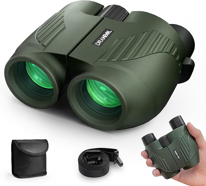 20X25 Small Binoculars for Adults and Kids, Large Eyepiece Binoculars for Bird by DRANBOL
