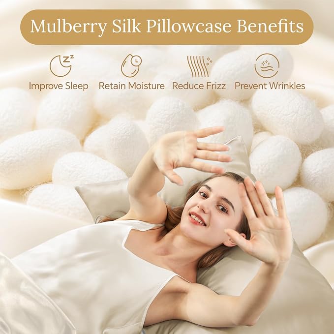 INFIIXSO Mulberry Silk Pillow Case King Size, Silk Pillowcase - Image 2