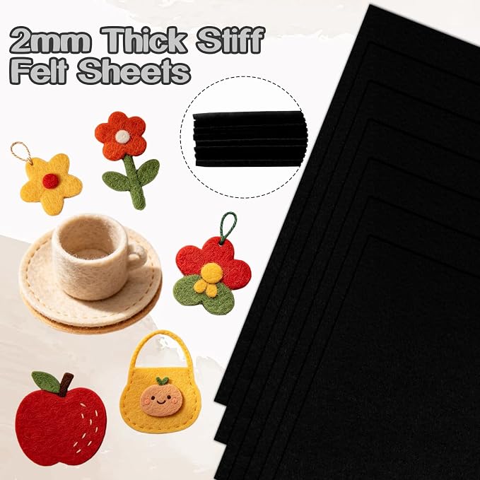 Luomorgo 8 Pcs 8 x 12 Inch Stiff Felt, 2mm Thick, - Image 2