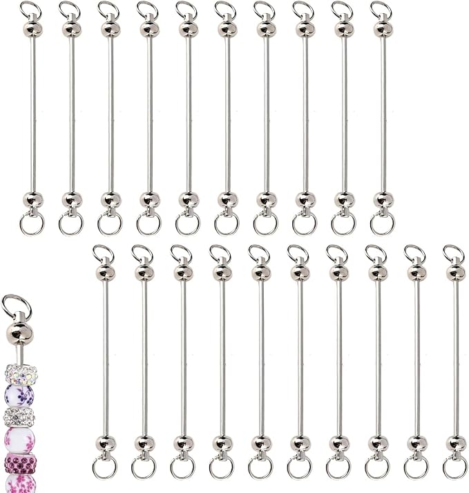20 pcs Beadable Keychain Bar, DIY Blank Keychain Bar Detachable Key Chain by Unknown