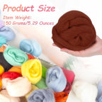 PATIKIL Wool Roving Yarn, 150G/5.3OZ Soft Felting Wool Pure Chunky Roving Yarn - Image 2