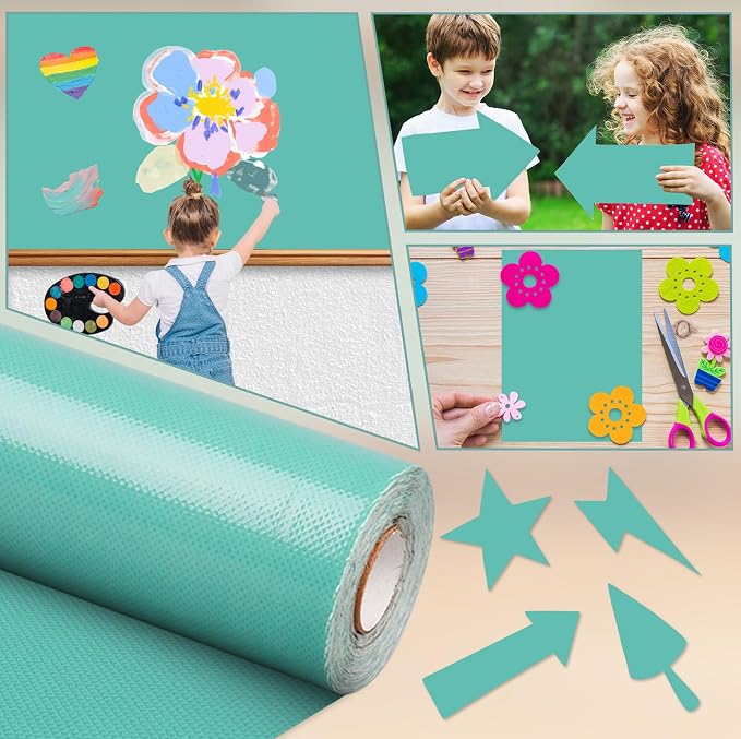 Inkspire Light Turquoise Bulletin Board Paper Roll, 14.8FTx47IN Large Reusable - Image 5