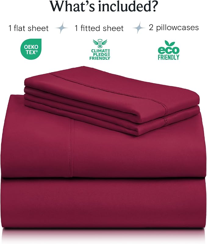 LuxClub 4 PC California King Sheet Set, Breathable Luxury Bed Sheets, Deep - Image 2