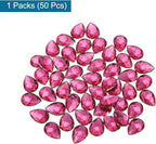 MECCANIXITY 50PCS Flat Back Acrylic Teardrop Gems 13x18mm Artificial Rhinestones - Image 3