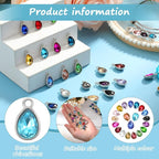 Inbagi 160 Pcs Crystal Birthstone Charms Beads Pendants and Lobster Claw Clasp - Image 2