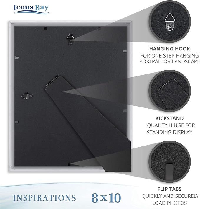 Icona Bay 8x10 Picture Frames, 6 Pack, Contemporary, Inspirations | These Icona - Image 4
