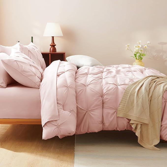 CozyLux Oversized Queen Comforter Sets Peach Pink, 7 Pieces Oversized Queen - Image 8