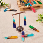 FASHEWELRY 20Pcs Teardrop Resin Wood Earrings Charms Drop Wooden Earring Blanks - Image 3
