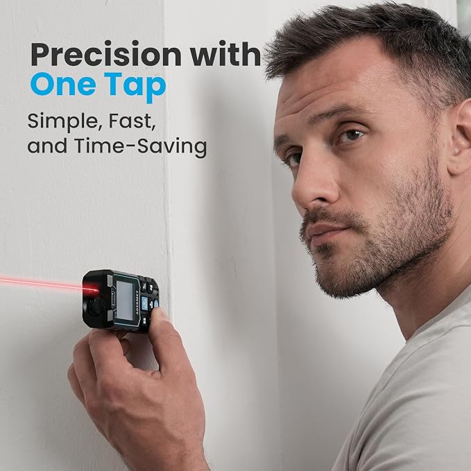 Laser Measure, ACEGMET Laser Measurement Tool Backlit LCD - Image 3