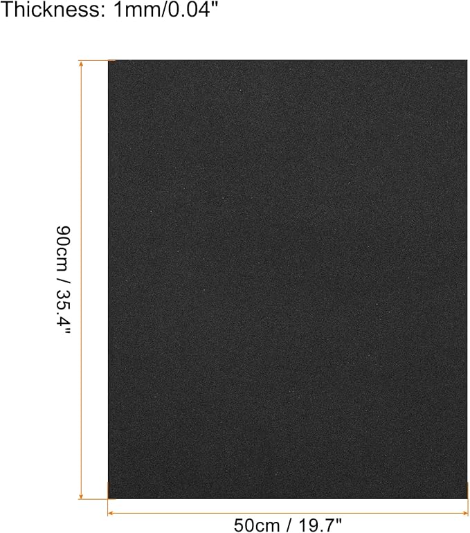 MECCANIXITY EVA Foam Sheets Black 19.7 Inch x 35.4 Inch 1mm Thick Crafts Foam - Image 2