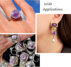 FASHEWELRY 50Pcs Natural Amethyst Cabochons Flat Back Gemstone Cabochons 12mm - Image 5
