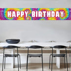 Tie Dye Birthday Banner, Large Happy Birthday Sign, Tie Dye Birthday Party - Image 4