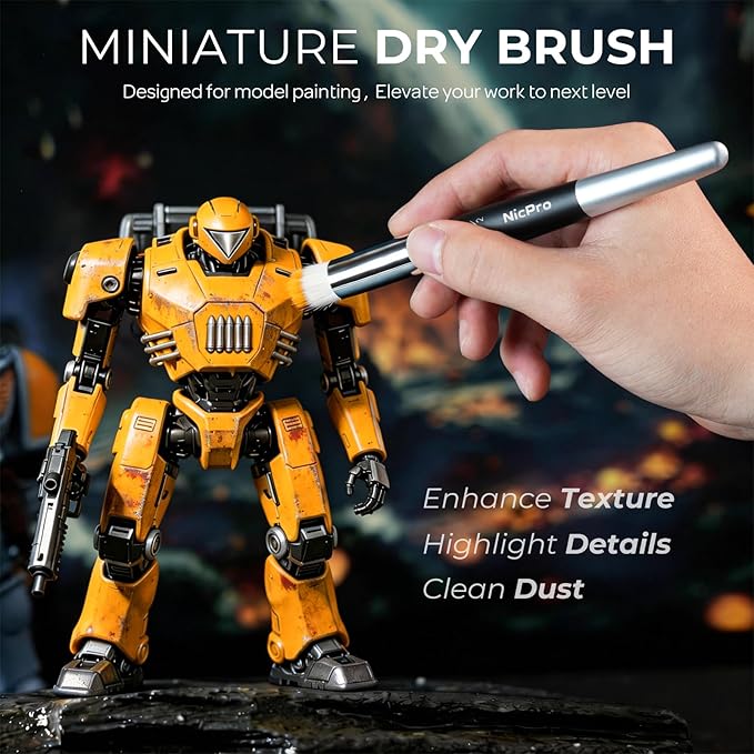 Nicpro Miniature Paint Brushes Drybrush - Image 2