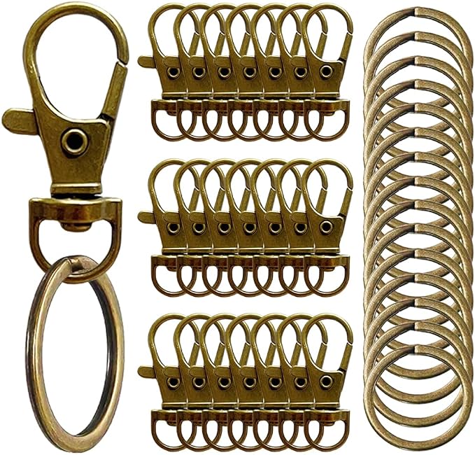 100 Pcs Keychain Hooks with Key Rings, Keychain Clip Hooks with Rings by Segauin