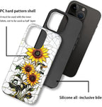 ZHEGAILIAN Case for iPhone 15 Pro, Sunflower Faux Stained Glass Effect Durable - Image 2