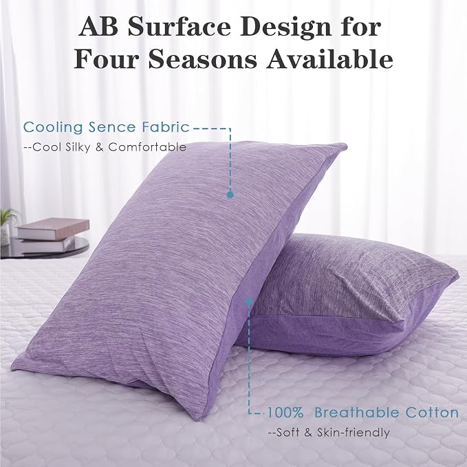 CHOSHOME Cooling Pillow Cases Zipper Pillow Covers Q-Max > 0.45 Zippered - Image 2