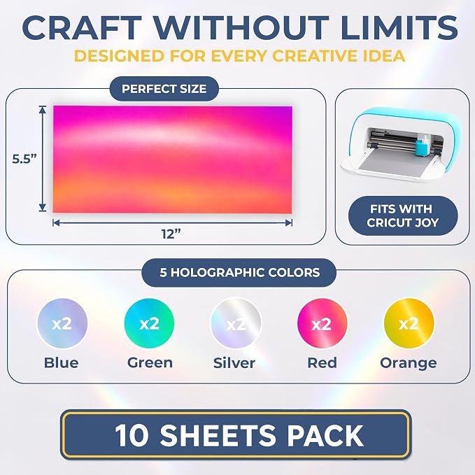 Holographic Vinyl Permanent Metallic Opal Vinyl Sheets Strong Foil Adhesive - Image 4