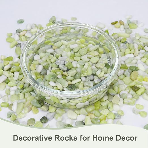 Pulovin 2.5 lbs Jade Pebbles for Indoor Plants, Decorative Pebbles for Bamboo - Image 4