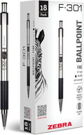 Zebra Pen F-301 Ballpoint Black Ink Fine Point 0.7mm Pen, Easy-Glide Ink by ZebraPen