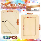 RYKOMO 42 Pack DIY Wooden Picture Frames, Unfinished Solid Wood Photo Picture - Image 2