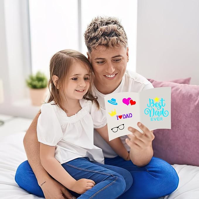 Augshy 56 PCS Happy Mothers Day Fathers Day Stencils, 3 Inch - Image 5