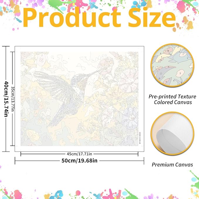 Hummingbird Paint by Numbers for Adult, Hummingbird Paint by Numbers Kit for - Image 3