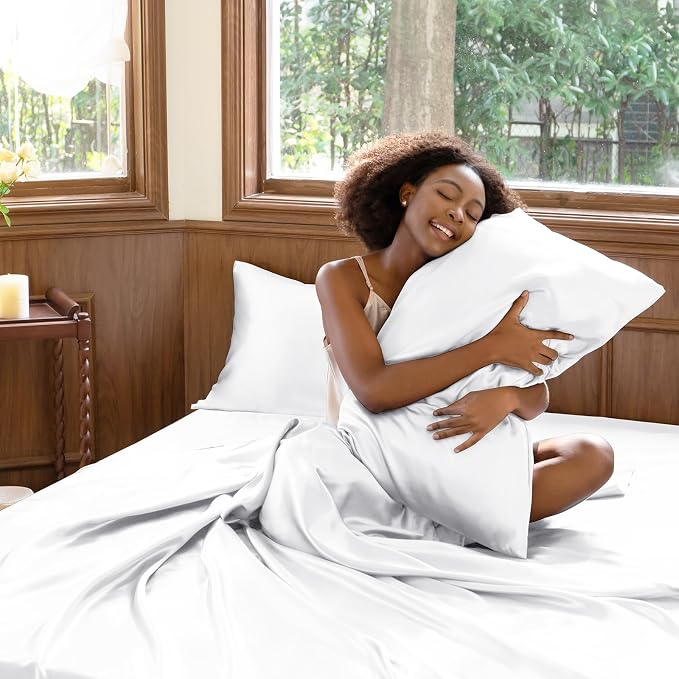 CozyLux Satin Sheets Cal King Sheet Set - Image 7