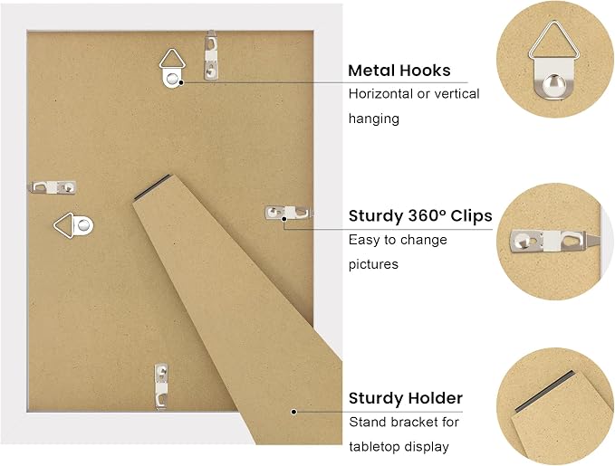 5x7 Picture Frame with Real Glass, Wooden cute 5 x 7 Photo Frame with Wavy Mat - Image 4