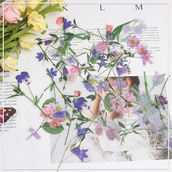 80 Pieces Natural Flower Stickers - Image 2