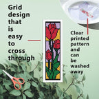 INFUNLY 6 Set Rose Window Cross Stitch Bookmark Kits - Image 3