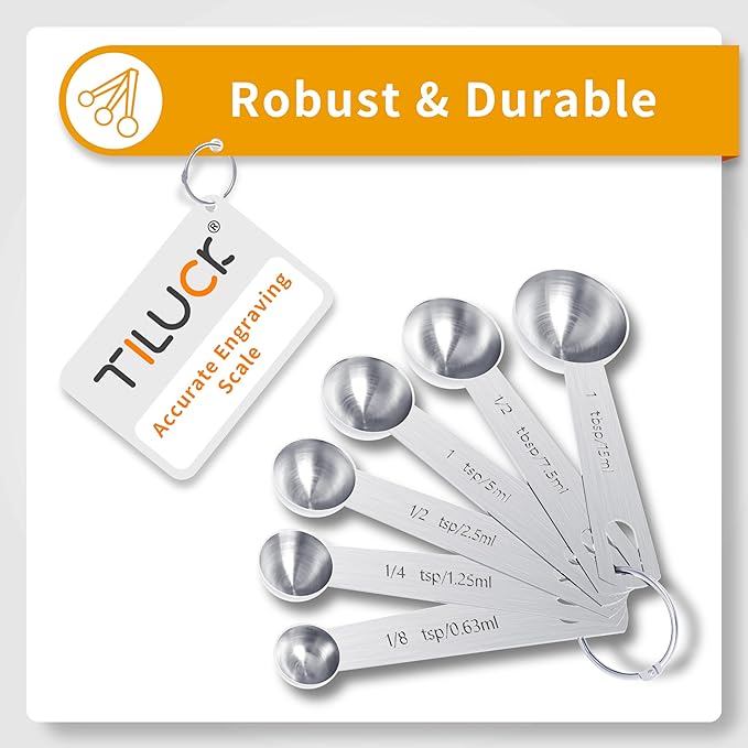 TILUCK Stainless Steel Measuring Cups & Spoons Set, Cups and Spoons, Kitchen - Image 4