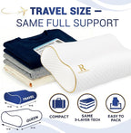Royal Therapy Travel Memory Foam Pillow, Neck Pillow Bamboo Adjustable Side - Image 4