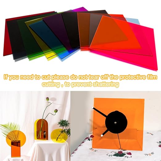 Gute 10Pk 8x8 Translucent Cast Acrylic 1/8" 10 Colors | - Image 3