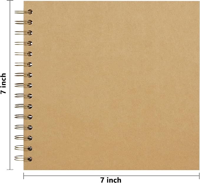 Vienrose DIY Scrapbook Album 7x7 Inch Hardcover Kraft Paper Scrap Book Photo - Image 4