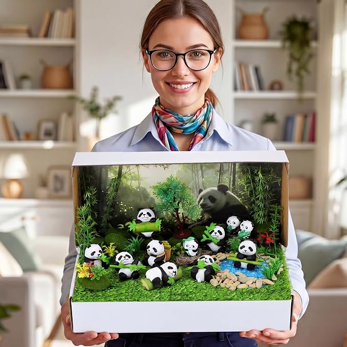 Teyva Daily 60 Pcs Panda Diorama Kit Habitat Project Box Set Bamboo Forest - Image 4