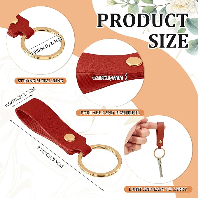 Wavyknot 300 Pcs PU Leather Keychain Blanks Bulk Laser Engraving Blanks - Image 2